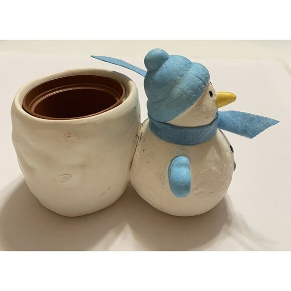 Miniature Planter Attached Snowman Blue Accessories Succulent Artificial Plants - Picture 2 of 11